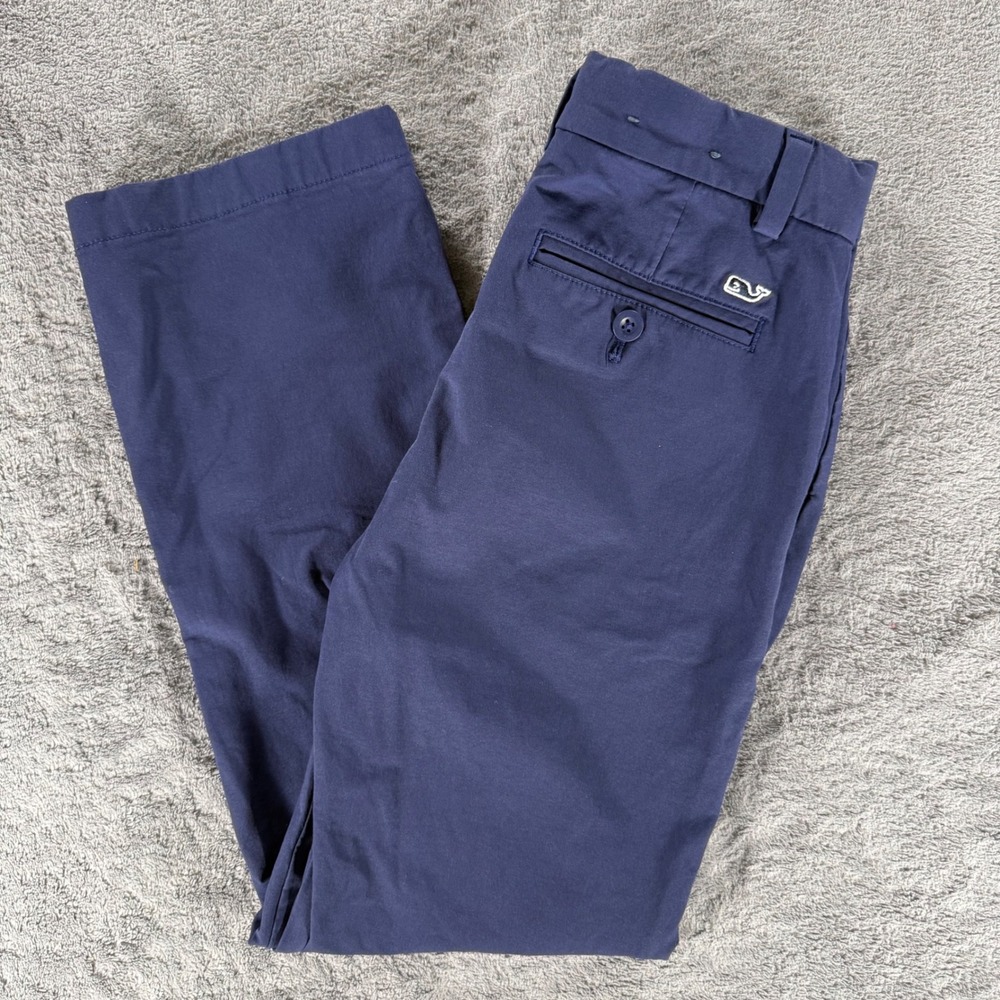 Vineyard Vines Performance Breaker Pants Kids Size 10 Navy Blue Stretch Chino